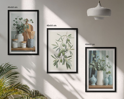 Cadre photo mural Olives vertes eucalyptus