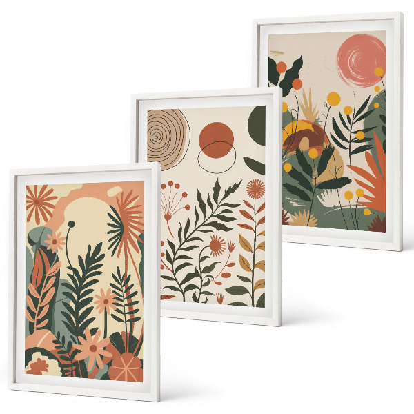 Cadre photo mural Motifs végétaux pastel vintage