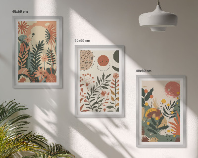 Cadre photo mural Motifs végétaux pastel vintage