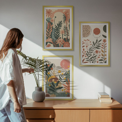 Cadre photo mural Motifs végétaux pastel vintage