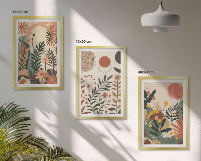 Cadre photo mural Motifs végétaux pastel vintage