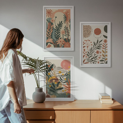 Cadre photo mural Motifs végétaux pastel vintage