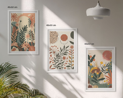 Cadre photo mural Motifs végétaux pastel vintage