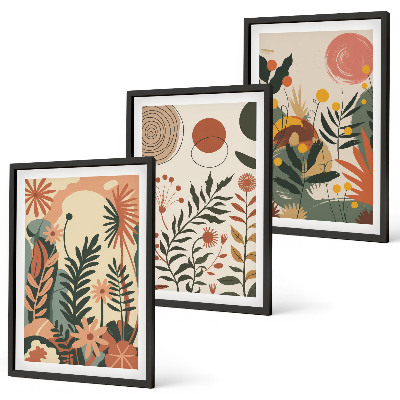 Cadre photo mural Motifs végétaux pastel vintage