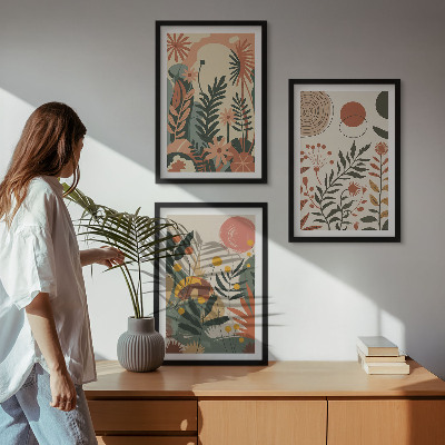 Cadre photo mural Motifs végétaux pastel vintage