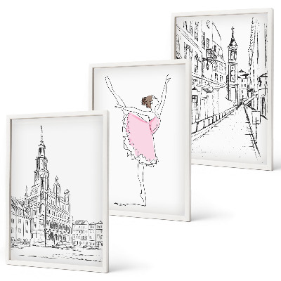 Cadre photo mural Ballerines élégantes et architecture