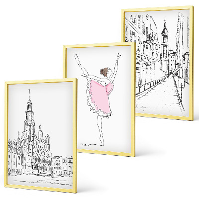 Cadre photo mural Ballerines élégantes et architecture