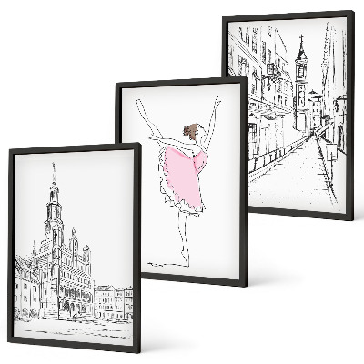 Cadre photo mural Ballerines élégantes et architecture