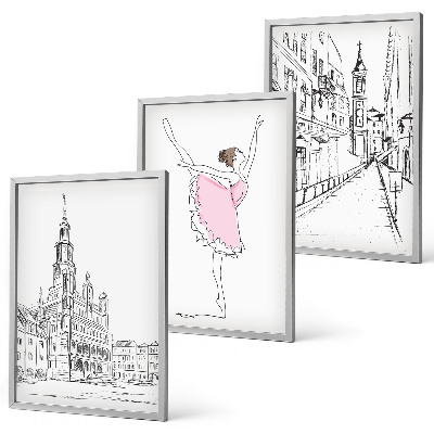 Cadre photo mural Ballerines élégantes et architecture