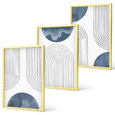 Cadre photo mural avec motifs abstraits bleus