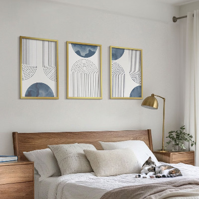 Cadre photo mural Motifs bleus abstraits