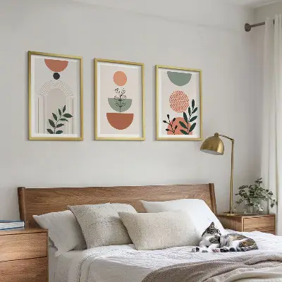 Cadre photo mural avec motifs végétaux modernes