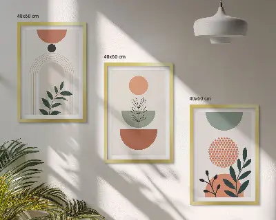 Cadre photo mural avec motifs végétaux modernes