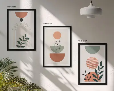 Cadre photo mural avec motifs végétaux modernes
