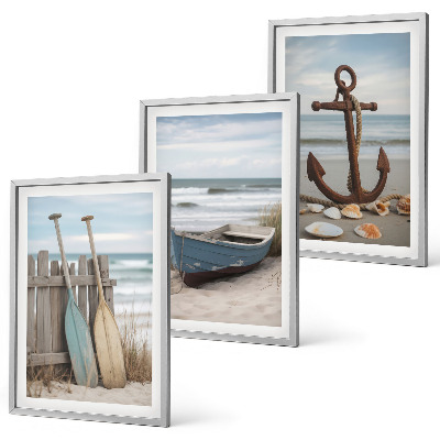 Cadre photo mural Plage, ancre de bateau, sable