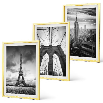 Lot de 3 tableaux pour salon Tours de pont monochromes