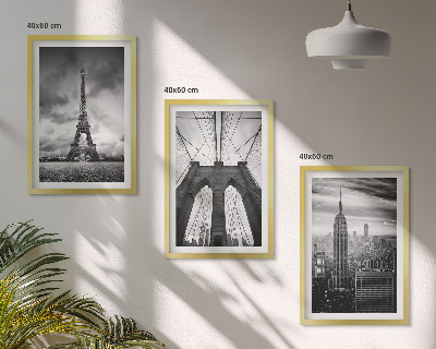 Lot de 3 tableaux pour salon Tours de pont monochromes