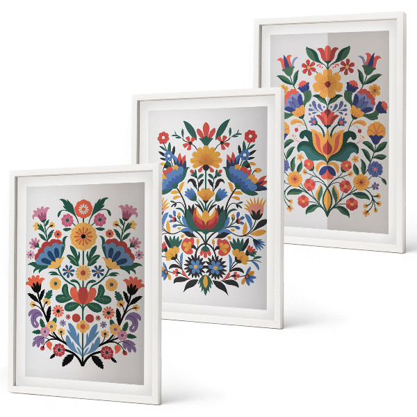Cadre photo mural Motifs floraux aux couleurs intenses