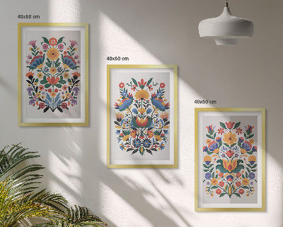 Cadre photo mural Motifs floraux aux couleurs intenses