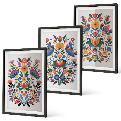 Cadre photo mural Motifs floraux aux couleurs intenses