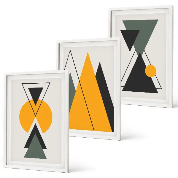 Tableaux pour salon Formes géométriques abstraites lot de 3 pièces