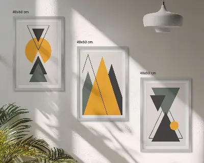 Tableaux pour salon Formes géométriques abstraites lot de 3 pièces