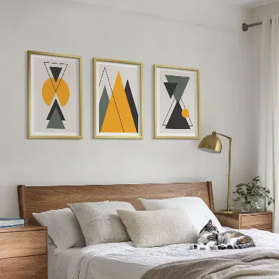 Tableaux pour salon Formes géométriques abstraites lot de 3 pièces