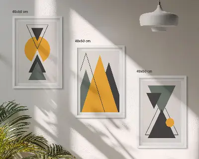 Tableaux pour salon Formes géométriques abstraites lot de 3 pièces