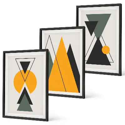 Tableaux pour salon Formes géométriques abstraites lot de 3 pièces