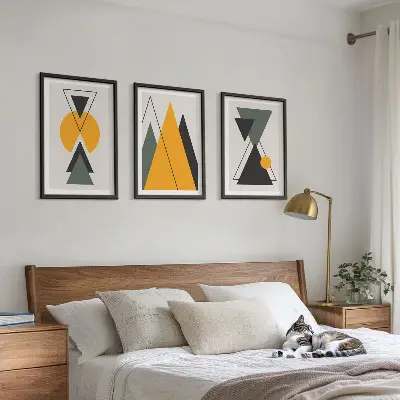 Tableaux pour salon Formes géométriques abstraites lot de 3 pièces