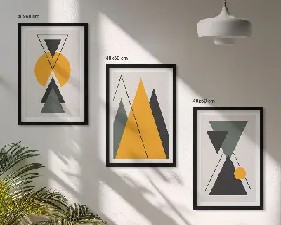 Tableaux pour salon Formes géométriques abstraites lot de 3 pièces