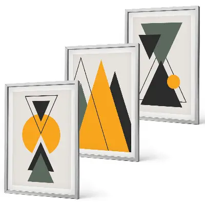 Tableaux pour salon Formes géométriques abstraites lot de 3 pièces