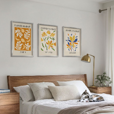 Cadre photo mural Affiches florales Paris Milan Londres