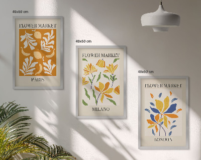Cadre photo mural Affiches florales Paris Milan Londres