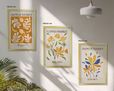 Cadre photo mural Affiches florales Paris Milan Londres