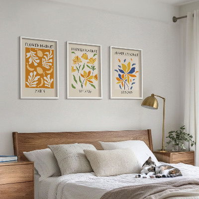 Cadre photo mural Affiches florales Paris Milan Londres