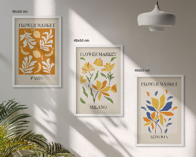 Cadre photo mural Affiches florales Paris Milan Londres