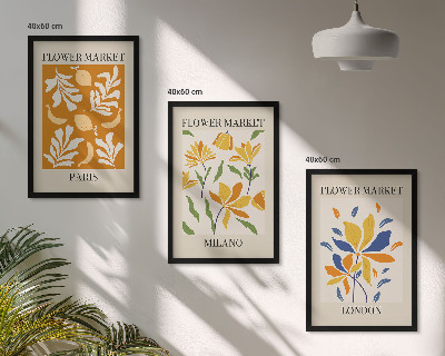 Cadre photo mural Affiches florales Paris Milan Londres