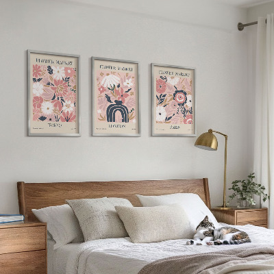 Cadre photo mural Motifs floraux Tokyo Londres Paris