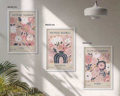 Cadre photo mural Motifs floraux Tokyo Londres Paris