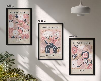 Cadre photo mural Motifs floraux Tokyo Londres Paris