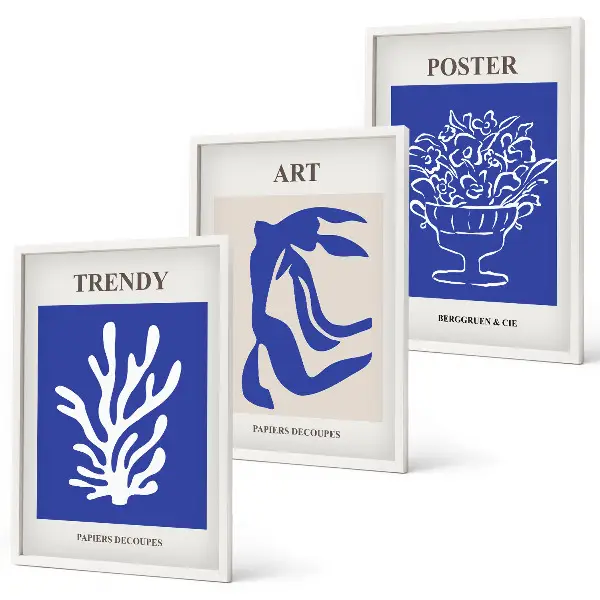Lot de 3 tableaux abstraits de Matisse pour décorer votre salon