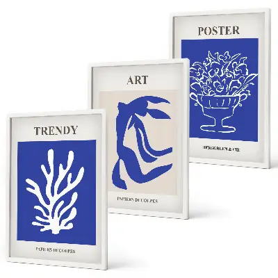 Lot de 3 tableaux abstraits de Matisse pour décorer votre salon