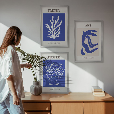 Lot de 3 tableaux pour salon Les affiches abstraites de Matisse