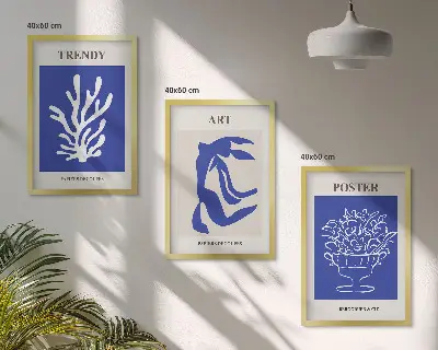 Lot de 3 tableaux abstraits de Matisse pour décorer votre salon