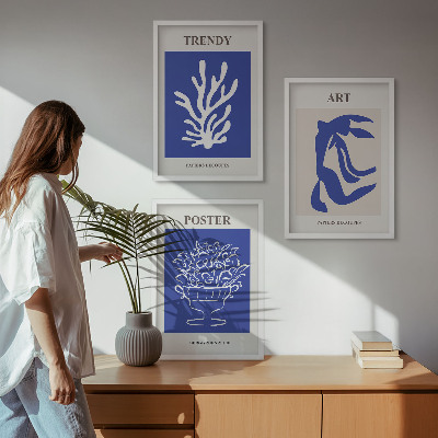 Lot de 3 tableaux pour salon Les affiches abstraites de Matisse