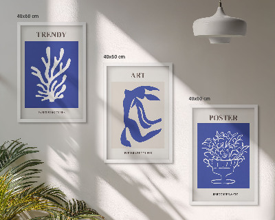 Lot de 3 tableaux pour salon Les affiches abstraites de Matisse