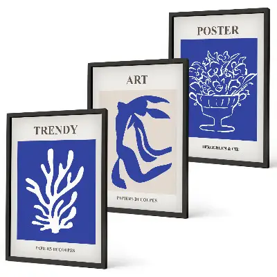 Lot de 3 tableaux abstraits de Matisse pour décorer votre salon