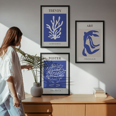Lot de 3 tableaux pour salon Les affiches abstraites de Matisse