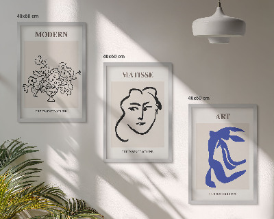 Lot de 3 tableaux pour salon Affiches minimalistes abstraites